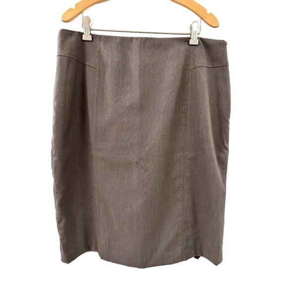 🍒 2/$20 🍒 Brown Worthington Business Stretch Skirt sz 12 with Side Zipper - Picture 1 of 5